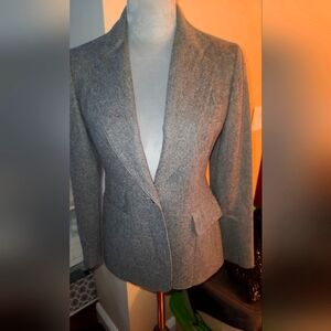 Evan Picone WOOL Blazer W Sz 8 Grey Long Sleeve Button Pockets size 8 Vintage